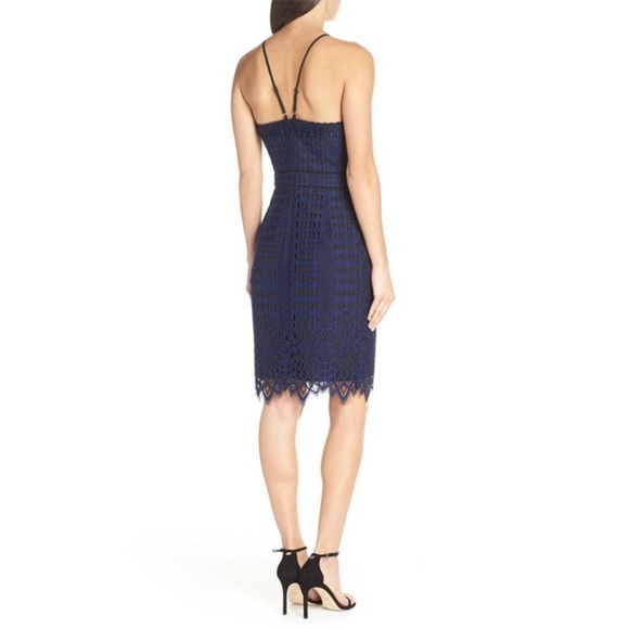 New Harlyn Chiffon Lace a halter Dress Large - Picture 2 of 12